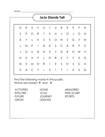 Preview of Medium JoJo Word Search
